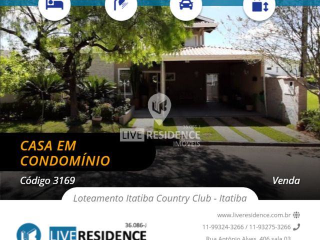 #3169 - Casa em condomínio ou Chácara para Venda em Itatiba - SP